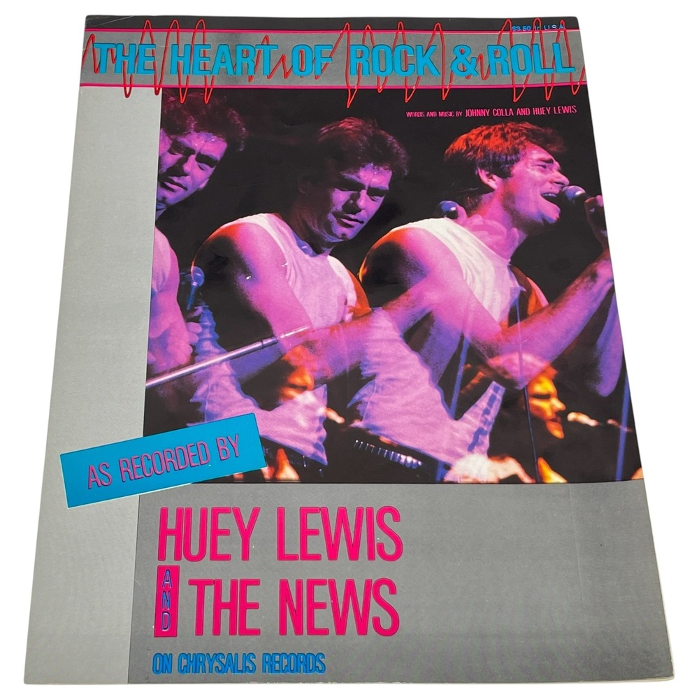 Huey Lewis and the News The Heart of Rock & Roll Vintage Sheet Music 1984